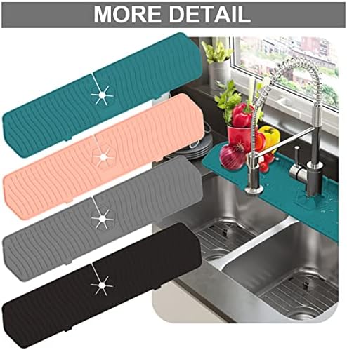 2 пакувања кујнски тапа за мијалник за мијалник, 24 x 5,6 '' надградба на силиконски тапа со вода, мат, подлога за миење садови