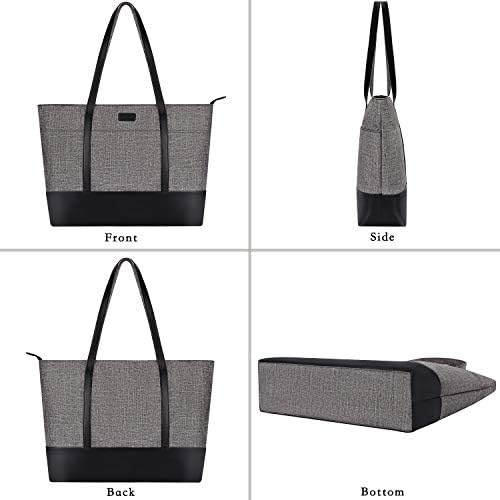 Mosiso лаптоп торба торба, лаптоп торба за жени, канцелариски торби за работа за жени, издржлива полиестерска пушка лесна деловна торба за деловно