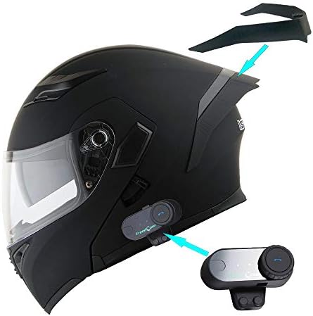 1-ви Бура Мотоцикл Модуларен Шлем За Цело Лице Превртете Двоен Визир: HB89 и Мотоцикл Домофон Bluetooth Пакет