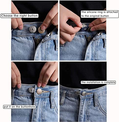 Копчиња за проширување на панталони од 15 компјутери за копчиња за проширување на половината за мажи или жени за фармерки, манжетни