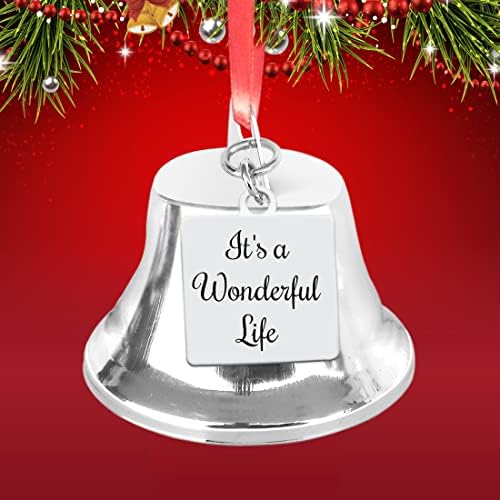 Тоа е прекрасен живот инспириран од божиќниот ангел Бел украс со шарм на крило од не'рѓосувачки челик. Класична елка што виси за