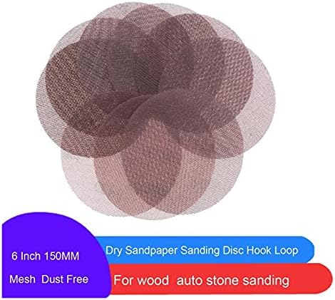 Средба со полирање од дрво метал 30 парчиња од 6 инчи 150 мм решетки за пескарење на мрежи и без прашина и анти-блокирачка остра абразивна