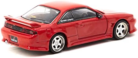 Вертекс Силвија S14 RHD Red Metallic Global64 Series 1/64 Diecast Model Car By Tarmac Works T64G-018-RE