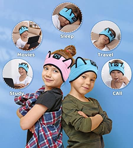 Слушалки за деца со деца, Bluetooth, прилагодливи, слушалки за безжични спиење за деца со жичен репродукција 3,5 мм приклучок за тинејџери/момчиња/девојчиња/паметни