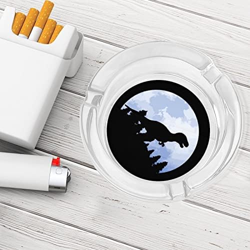 Месечината и Дино Силуета стаклени пепелници за цигари за ветровито за отпадоци може да печати фенси фиоки за пепел за домашна