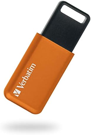 Вербатим USBSLM32GDV1 32GB USB 3.1 лизгачка меморија со дупка за ленти, портокал