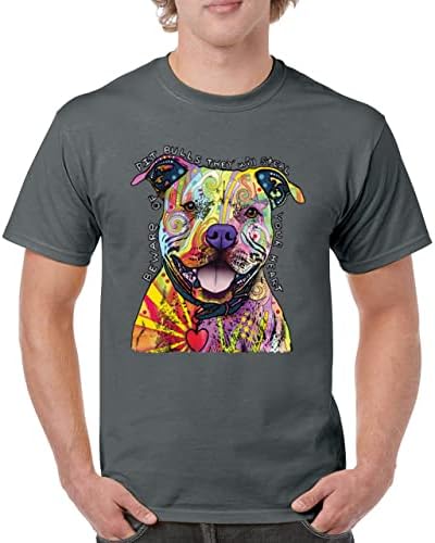 Пазете се од маицата со пит-бик Дин Русо уметност разнобојно слатко кучиња машка мачка