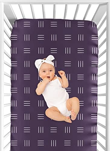 Слатка Jојо дизајнира Виолетова Бохо Мудл, момче или девојче, опремено креветче за креветчето или расадник за креветчиња за деца -