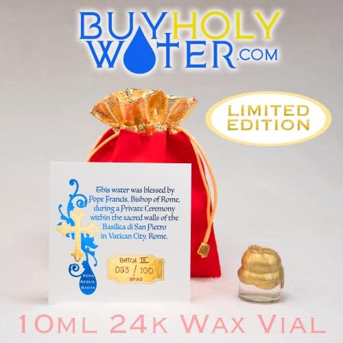 Блажена Света Вода 10мл Злато Восок Запечатени Плута Вијала ✞ ЕДИНСТВЕНИОТ Автентичен &засилувач; Сертифициран Света Вода ✞
