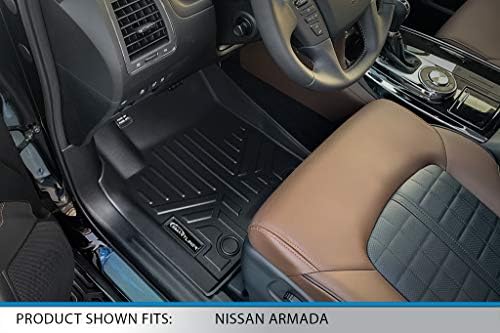 SmartLiner All Time Custom Fit Mats Clone Mats 2 Row Постави црно компатибилно со 2019-2022 Nissan Armada/Infiniti QX80