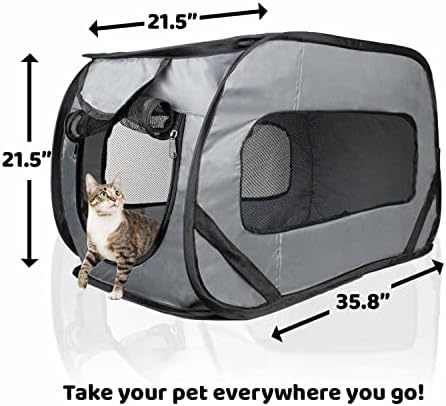 Плејпејт на кученца и измет мачки шатор - Плејпејт за домашни миленици за кучиња или во центарот на миленичињата - гајба за мачки со преклопување