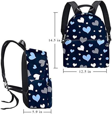 TBOUOBT кожен ранец за патувања со лесен лаптоп лесен ранец за жени мажи, морнарица сино сиво срце