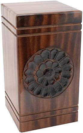 Урни за човечки ахси - Дизајн на цветниот антички декор - врежана голема дрвена кутија за чување мажи жени додатоци