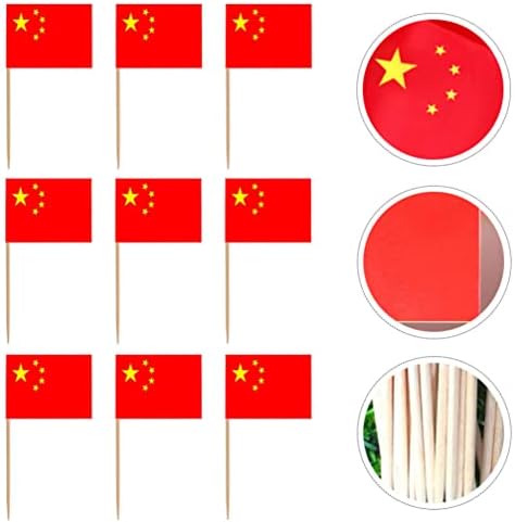 Абуфан Зимско Знаме Зимско Знаме Знаме На Америка 100 парчиња Знаме На Кина Избира Кинески Мали Чепкалки За Заби Мини Стап Знамиња Топпери