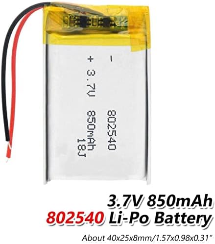 802540 850mAh Литиумска Батерија 3 7V Литиум Полимер Литиум Полимерна Батерија на Полнење Со заштита од Полнење НА ПХБ-1 парче