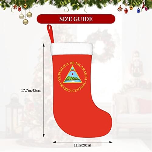 Cutedwarf nicaragua знаме Божиќно порибување Божиќни празници за одмор камин виси чорап 18 инчи чорапи