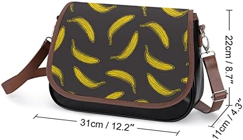 Yellowолта банана кожна чанта со средно рамо модни обични торби со вкрстени крстови со каиш