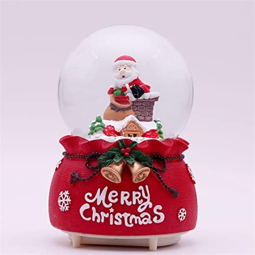 Божиќно снежно глобус стакло, 3Д-светло кристална топка што ротира музичка кутија, девојка подарок, роденденски подарок