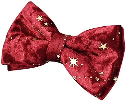 Dsfeoigy Персонализирана јака за кучиња Божиќ црвен кадифено лак вратоврска јака и поводник сет со куче „Златни starsвезди“