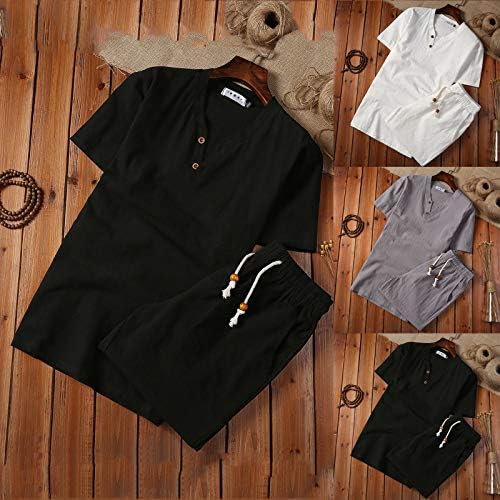 Летна облека за мажи Stoota 2 парчиња, маички и шорцеви со кратки ракави, Casual Rompers Tracksuit Sumpsuit Comfy PlaySuit