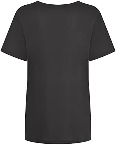 Women'sенски врвови, печати кратки ракави со преголема маица графичка графичка маичка, случајна лабава фит ретро блуза за тинејџерски