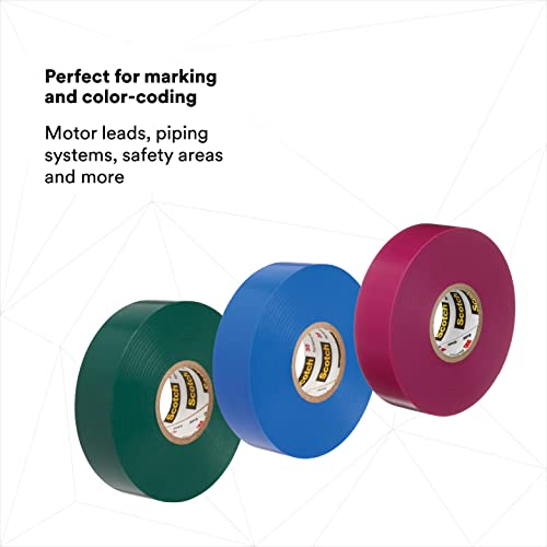 Електрична лента за кодирање во боја на винил од 3м Шкотска 35, 1/2 x 20 ', мулти-боја, 8 пакувања