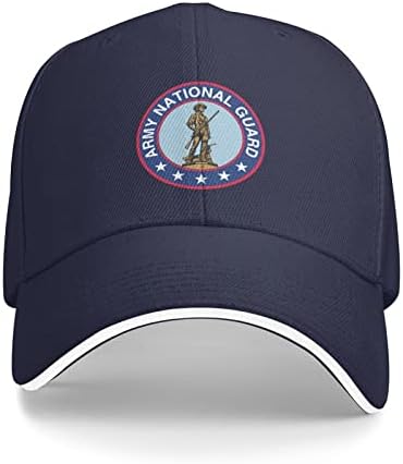 Лиичес Печат на бејзбол капа на Националната гарда на Армијата на Соединетите Држави за мажи, спортски патка јазици, прилагодлива