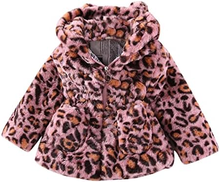 Худи руно палто јакна топла леопард бебе зимска надворешна облека Девојки девојки ветроупорни задебелни девојки поштетни јакна нагоре