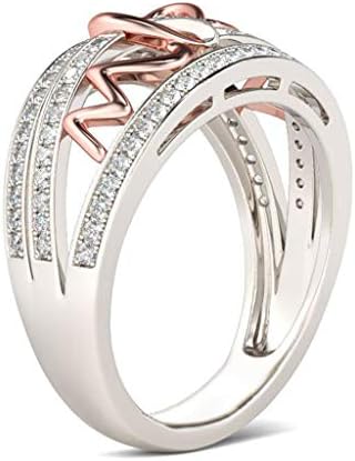2023 година Нови дами мода на мода на елегантен Loveубов на мајката сет за прободен прстен накит на ринг -рингс прстенот