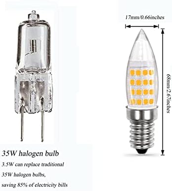 Е12 ЛЕД Пченкарни Светилки 3.5 W LED Канделабри Светилки 35w Халогена Светилка Еквивалент, Дневна Светлина Бела 6500K За Домашно Осветлување,