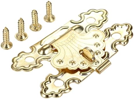 Zouoou daakou910 10pcs злато 4124mm цинк легура накит кутија за запчиња за запчиња за заклучување на чантата дрвена вина подарок кутија