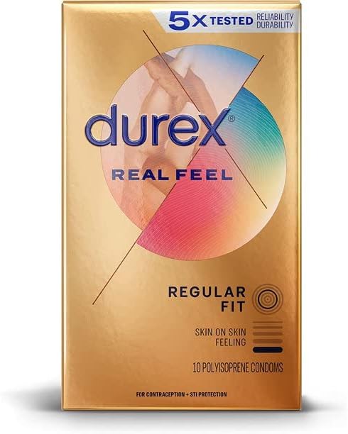 Durex Avanti Bare Real Feel Real Heel Non-Latex Condom пакет со сребрен елегантен џеб кутија, ултра чувствителни кондоми-10 брои