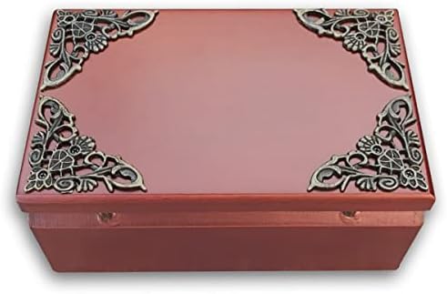 Binkegg Play [Дејви onesонс] Браун Антички заклучен дрвен накит кутија музичка кутија со музичко движење Санкио