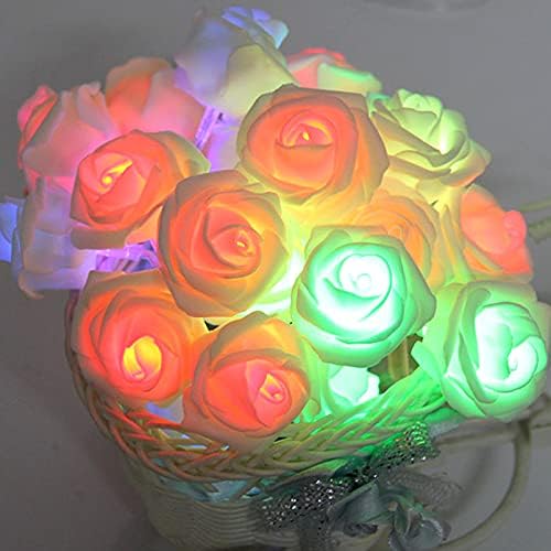 Solustre 5m роза цвет LED жица, светлосна батерија оперира романтична жица роза цветна самовила 40 LED романтична роза цветна жица за декорација