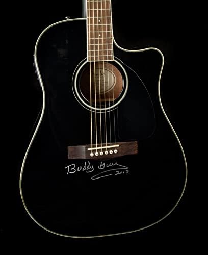 Бади Гај потпиша црна фендер акустична гитара PSA DNA AF06792