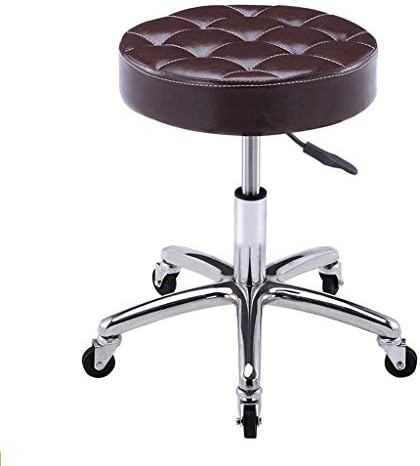 KMMK домашен стол стол за преклопување стол-стол стол за убавина салон столче, прилагодлива висина, со тркала, за фризерски маникир