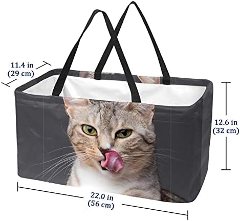 Кошница за еднократно шопинг, симпатична мачка преносна преклопна пикник намирници кеси за перење алишта, торба за торбичка за купување тота