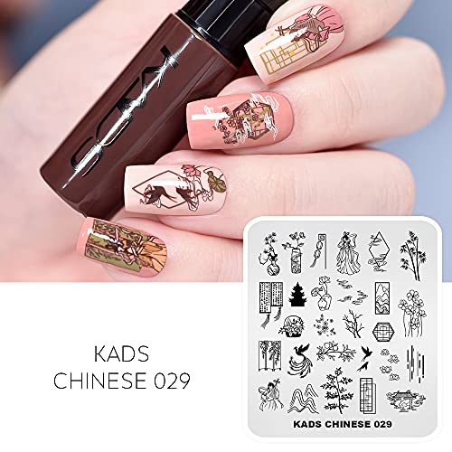 Шаблон за уметност на ноктите за нокти, кинески стил за печат на ноктите, алатка за маникир на слика за слика