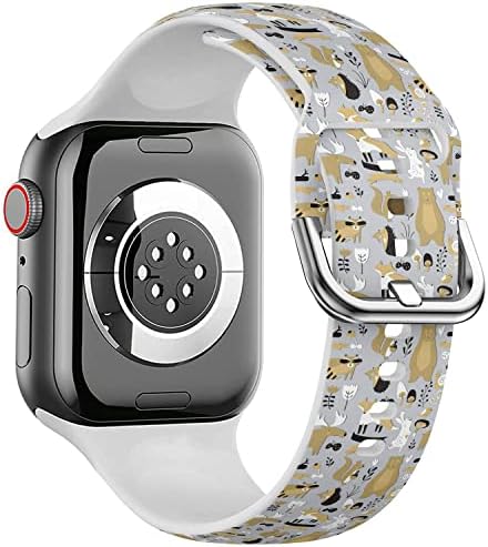 Ikiki-Tech Компатибилен со Apple Watch Band 38mm 40mm 41mm замена Силиконска мека спортска нараквица за iWatch Series 8 7 6 5 4
