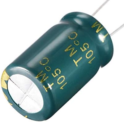 Uxcell Алуминиум радијален електролитски кондензатор Ниско ESR зелена со 220UF 100V 105 Целзиусови живот 3000H 13 x 21 mm висока струја на
