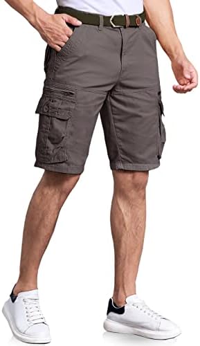 Машки карго -шорцеви за машка лесна мулти џебна обична кратка панталони без појас