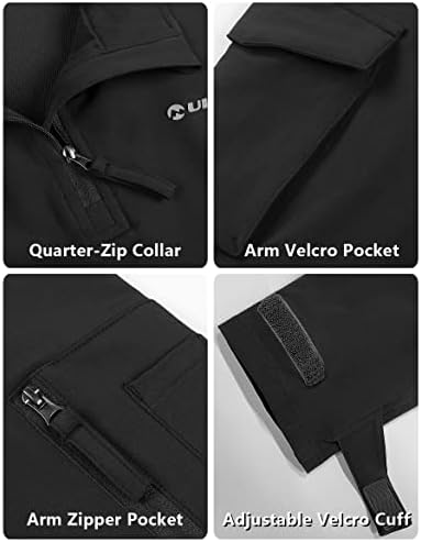 Машки UPF50+ 1/4 поштенски кошули четвртина-зип пулвер со долг ракав на отворено тренингот голф пешачење атлетски врвови џемпери