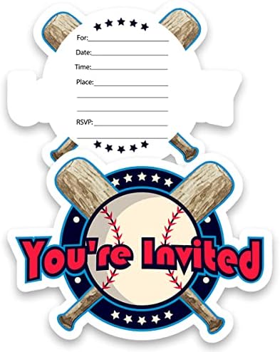 Бејзбол роденденска забава во форма на бејзбол Покани Пополнете покани за бејзбол за бејзбол 1 -та роденденска забава Покани картички