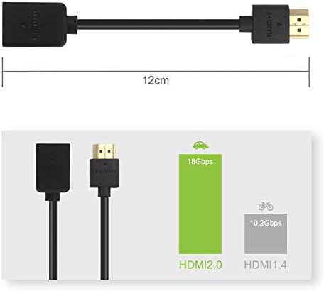 HDMI Продолжен Кабел, LEENUE Краток HDMI Машки До Женски Адаптер, 4k 3D HDMI Продолжувач Конектор За Google Chrome Фрлија, Roku Стриминг Стап,