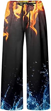 Pantsенски панталони Seryu, обични ретро -печатени џемпери за џемпери, лабави широки панталони со еластична половината со џебови со џебови