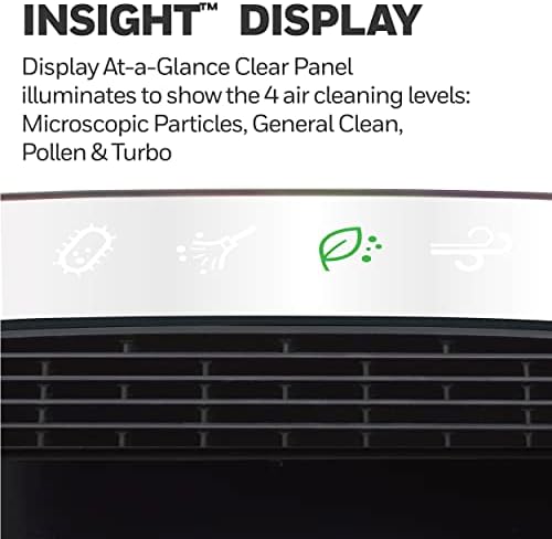 Honeywell InSight Hepa Прочистувач НА Воздух Со Индикатор За Квалитет На Воздухот За Средно Големи Простории, Бело-Шумски Пожар/Чад,