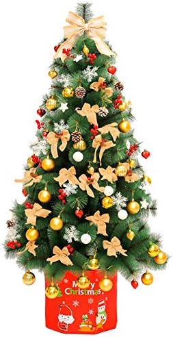 Голем вештачки Божиќен бор, новогодишно дрво со метални штандови лесно собрание, со украси, Божиќ декор за дома и канцеларија-Д