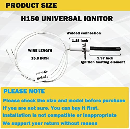 H150 Universal Ignitor, Silicon Nitride Hot Rod Ingitor Заменувајќи 150 обични запалки за скоро 90% од апликациите, за печки со присилен воздух