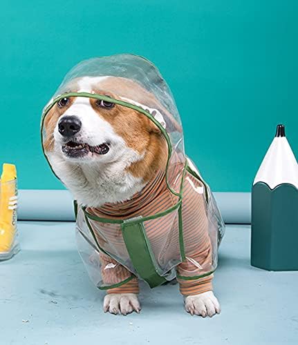 Chezabbey Dog Raincaat Transparents Hooded Pet Rain Rain јакна водоотпорна прилагодлива кучиња Пончо Дожд носи лесна облека за кученце
