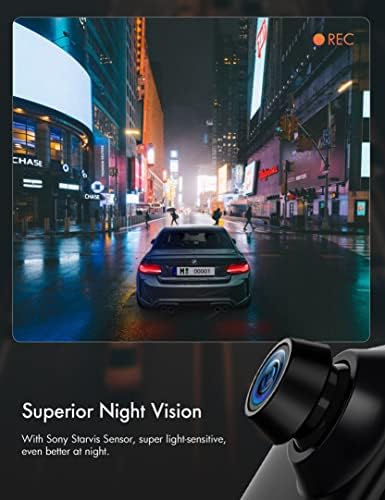 Mirror Dash CAM 4K, 12 Ретровизорска камера, резервна камера, GPS, супериорен сензор за засилен ноќен вид, Г-сензор, помош за паркирање